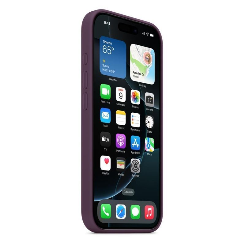 Apple iPhone 16 Pro Silicone Case with MagSafe - Plum | Web Direct