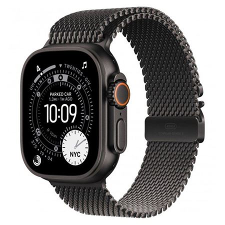 Picture of Apple Watch Ultra 4 GPS + Cellular 49mm Black Titanium Case with Black Titanium Milanese Loop - S