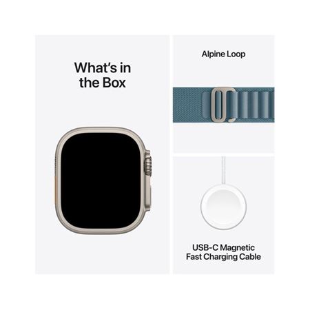 Picture of Apple Watch Ultra 3 GPS + Cellular 49mm Natural Titanium Case with Light Blue Alpine Loop - Large