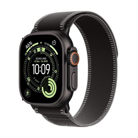 Picture of Apple Watch Ultra 3 GPS + Cellular 49mm Black Titanium Case with Black/Charcoal Trail Loop - M/L