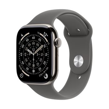 Picture of Apple Watch Series 11 GPS + Cellular 46mm Natural Titanium Case with Stone Grey Sport Band - S/M