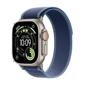 Picture of Apple Watch Ultra 3 GPS + Cellular 49mm Natural Titanium Case with Blue/Bright Blue Trail Loop - S/M