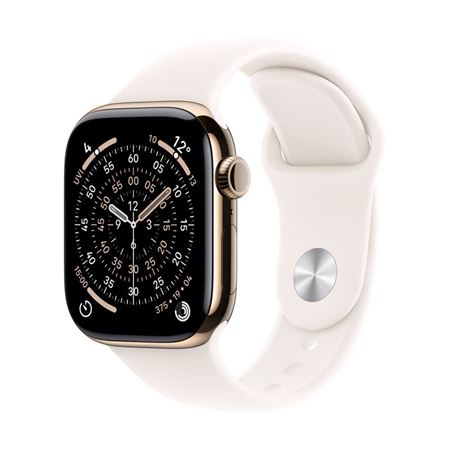 Picture of Apple Watch Series 11 GPS + Cellular 42mm Gold Titanium Case with Light Blush Sport Band - M/L