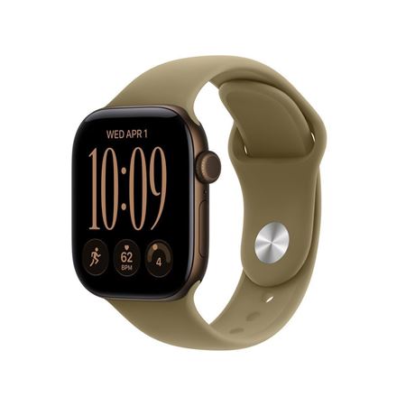 Picture of Apple Watch Series 12 GPS + Cellular 42mm Dark Bronze Aluminium Case with Olive Sport Band - M/L
