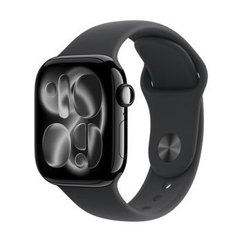 Picture of Apple Watch Series 11 GPS 42mm Jet Black Aluminium Case with Black Sport Band - M/L