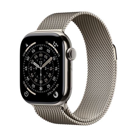Picture of Apple Watch Series 11 GPS + Cellular 42mm Natural Titanium Case with Natural Milanese Loop