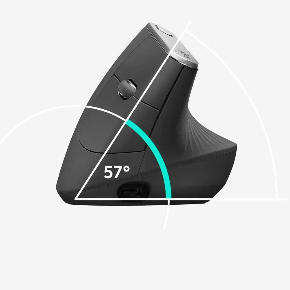 Logitech MX Vertical Advanced Ergonomic Wireless Mouse Grey | Web Direct