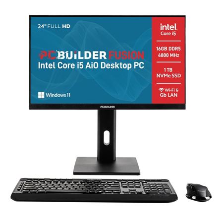 Picture of PCBuilder FUSION 24″ Intel Core i5-12400 16GB DDR5 1TB Windows 11 AiO Desktop PC