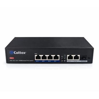 Cattex 4 Port 1GE PoE Switch with 2 x RJ45 1GE and 1 x 1GE SFP Uplink CTX0004PFD