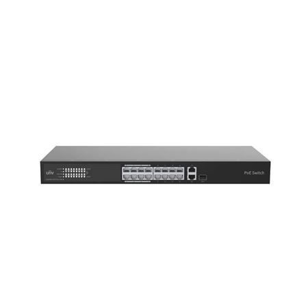 Uniview 16 Port 10/100 PoE Cloud Managed Switch with 1 x RJ45 1GE and 1 x RJ45/SFP 1GE Uplink NSW3000-16T1GT1GC-POE-IN