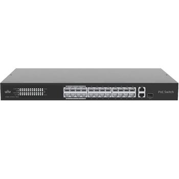 Uniview 24 Port 10/100 PoE Cloud Managed Switch with 1 x RJ45 1GE and 1 x RJ45/SFP 1GE Uplink NSW3000-24T1GT1GC-POE-IN