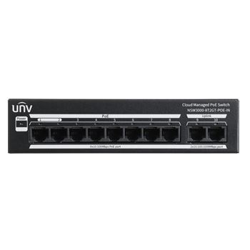Uniview 8 Port 10/100 PoE Cloud Managed Switch with 2 x 1GE RJ45 Uplink NSW3000-8T2GT-POE-IN
