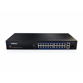 Cattex 16 Port 1GE PoE Switch with 2 x RJ45 1GE and 1 x 1GE SFP Uplink CTX0016PFD
