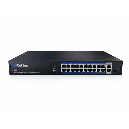 Cattex 24 Port 1GE PoE Switch with 2 x RJ45 1GE and 1 x 1GE SFP Uplink CTX0024PFD