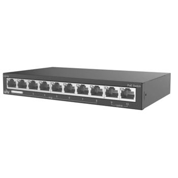 Uniview 8 Port 10/100 PoE Unmanaged Switch with 2 x RJ45 10/100 Uplink NSW2020-10T-POE-IN