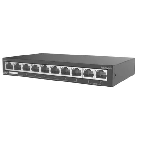 Uniview 8 Port 10/100 PoE Unmanaged Switch with 2 x RJ45 10/100 Uplink NSW2020-10T-POE-IN
