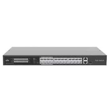 Uniview 24 Port 10/100 PoE Switch with 1 x RJ45 1GE and 1 x RJ45/SFP 1GE Uplink NSW2020-24T1GT1GC-POE-IN
