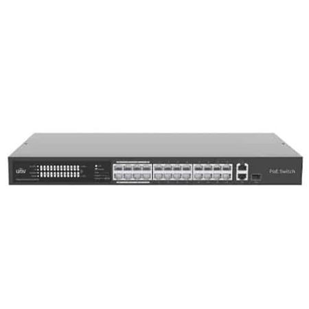 Uniview 24 Port 10/100 PoE Switch with 1 x RJ45 1GE and 1 x RJ45/SFP 1GE Uplink NSW2020-24T1GT1GC-POE-IN