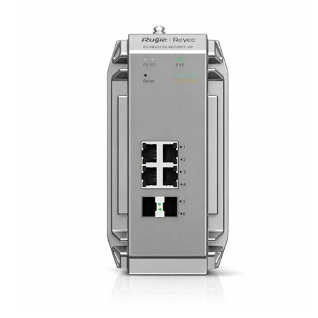 Reyee 4 Port 1GE PoE Cloud Managed Industrial Switch with 2 SFP 1GE Uplinks RG-NIS3100-4GT2SFP-HP