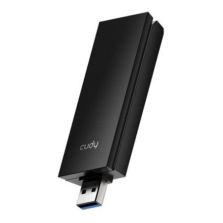 Cudy AX5400 Wi-Fi 6E USB 3.0 Tri-Band High-Gain Adapter-Black WU5400