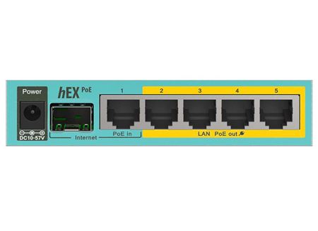 MikroTik hEX PoE 5 Port Gigabit 1SFP PoE Out Desktop Router RB960PGS