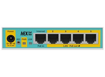 MikroTik hEX PoE Lite 5 Port Ethernet 4 PoE Router RB750UPr2