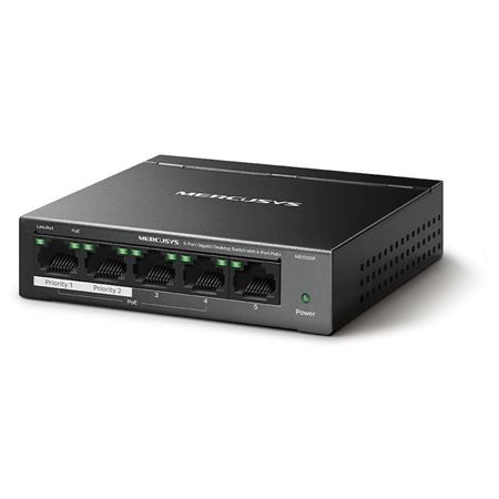Mercusys MS105GP 5-Port Gigabit Desktop Switch with 4-Port PoE+
