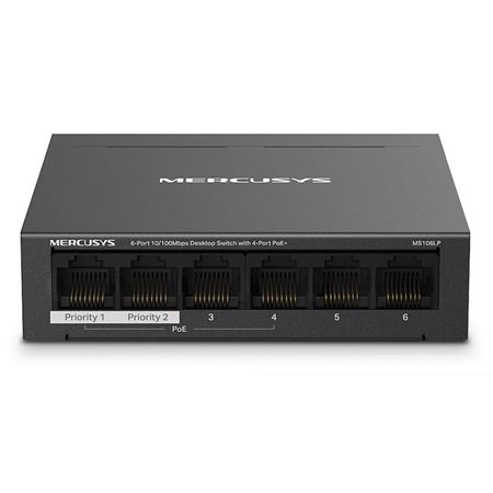 Mercusys MS106LP 6-Port 10/100Mbps Desktop Switch with 4-Port PoE+