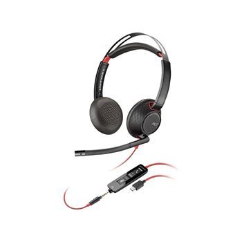 Poly Blackwire 5220 Stereo USB-A Wired Headset - Black
