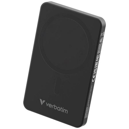 Picture of Verbatim Charge 'n' Go Essentials Magnetic Wireless Power Bank 5000mAh Black