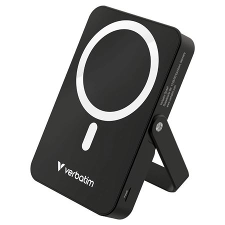 Picture of Verbatim Charge 'n' Go Magnetic Wireless Power Bank with Stand 10000mAh - Black