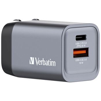 Picture of Verbatim GNC-35 GaN Charger 2 Port 35W USB-A/C (EU/UK/US)
