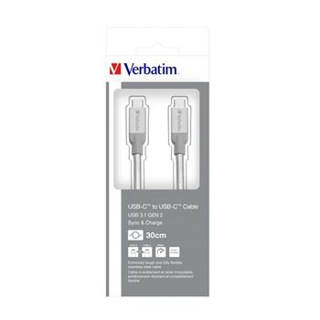 Picture of Verbatim USB 3.1 Type-C to Type-C Stainless Steel Cable 30cm Silver