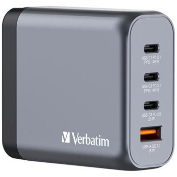 Picture of Verbatim GNC-140 GaN Charger 4 Port 140W USB-A/C (EU/UK/US)