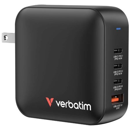 Picture of Verbatim Mini GaN Charger 165W 4 Port US/EU/UK
