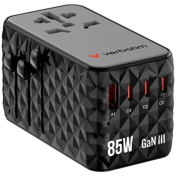Picture of Verbatim Charge 'n' Travel Adapter Diamond 85W Retractable Cable CNT-02