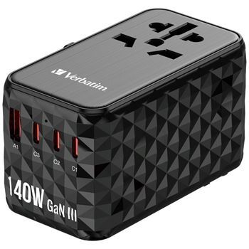 Picture of Verbatim GaN III Universal Travel Adapter UTA-10 with 2x USB-C PD 140W & 2x USB-A