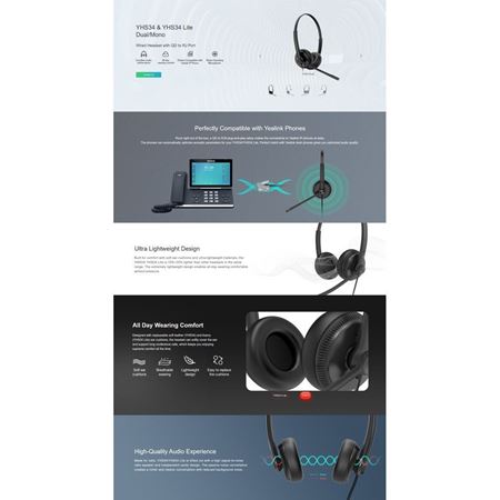 Picture of Yealink YHS34 Mono RJ9 Headset