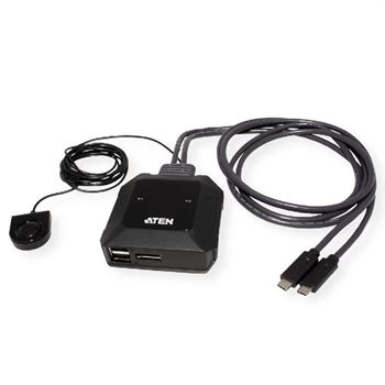 Picture of ATEN US3312 2-Port USB-C 4K DisplayPort KVM Switch with Remote Port Selector