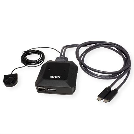 Picture of ATEN US3312 2-Port USB-C 4K DisplayPort KVM Switch with Remote Port Selector