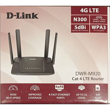 Picture of D-Link DWR-M920 4G LTE N300 Router Cat4