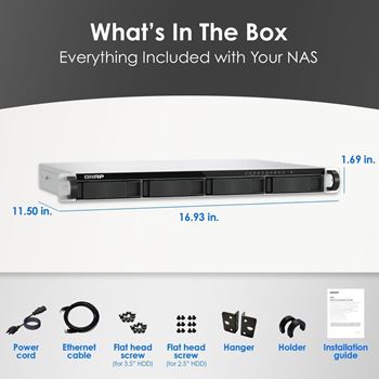 Picture of QNAP TS-h765eU-8G 4+3-Bay 1U Rackmount NAS (Intel Atom, 8GB RAM)