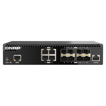 Picture of QNAP QSW-M3212R-8S4T 12-Port 10GbE Managed Switch (8x SFP+, 4x RJ45)