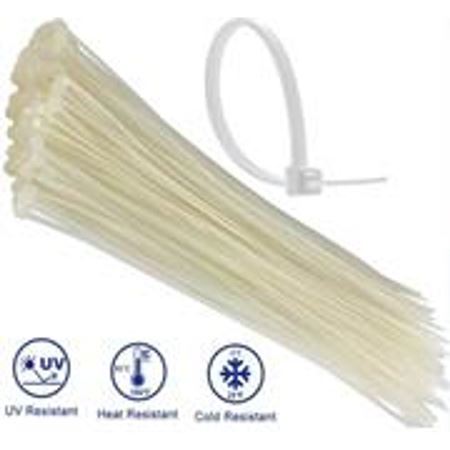 Picture of Noble 4.8 x 300mm Pack of 100 White Nylon Cable Ties