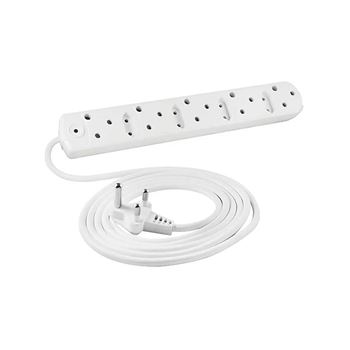 Picture of 5 Way Low Cost Power Duct 16A + 3M PVC White Crabtree M/PLUG U/SW + O/L C2035/3P