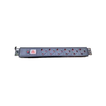 Picture of Zone Enclosures 6-Way 2M Hard Wire Lead Metal Black PDU