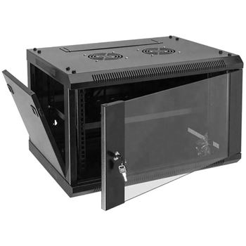 Picture of Zone Lite 6U 450mm Single Fan Black Wall Mount Cabinet