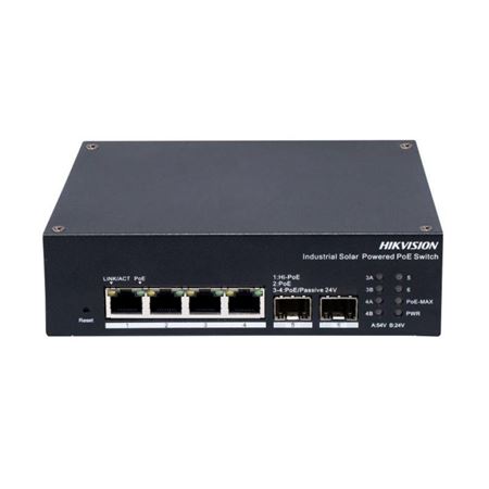 Picture of Hikvision 4 Port Gigabit Smart Managed Industrial Solar PoE Switch