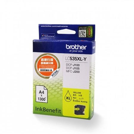 Picture of Brother LC535XLY Yellow Ink Cartridge (1,300 Pages) for DCP-J105 / MFC-J200