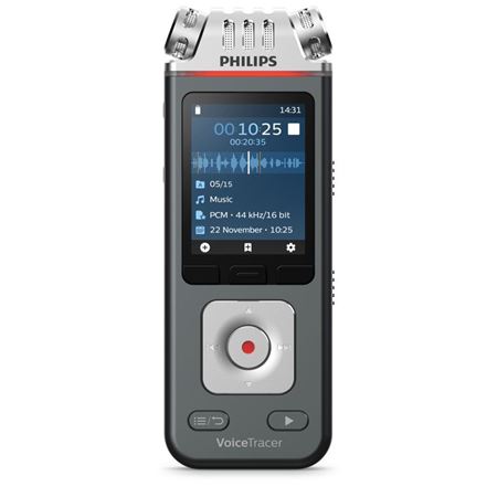 Picture of Philips VoiceTracer DVT6115 Hi-Fi Music Recorder 3 Mics 8GB with Remote